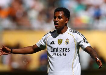Rodrygo, do Real Madrid, durante jogo contra o Al-Hilal
