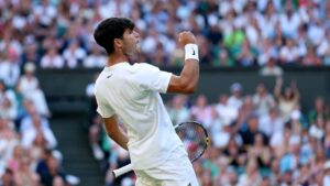 Alcaraz e Struff na terceira rodada de Wimbledon.