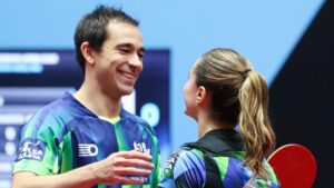 Hugo Calderano e Bruna Takahashi seguem brilhando