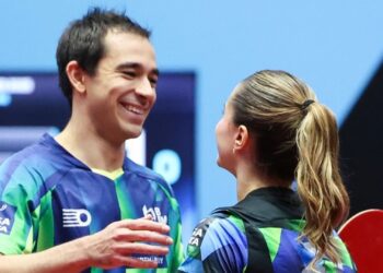 Hugo Calderano e Bruna Takahashi seguem brilhando