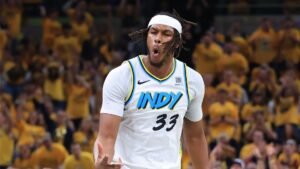 Myles Turner, ex-Indiana Pacers, na NBA.