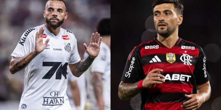 Santos x Flamengo no Brasileirão.