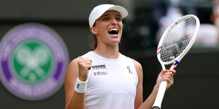 Swiatek x Anisimova em Wimbledon.