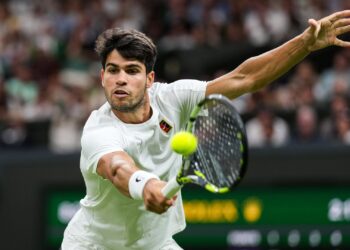 Carlos Alcaraz em Wimbledon.