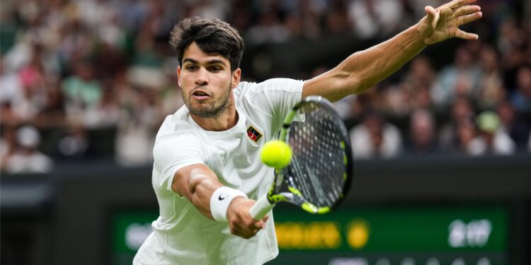 Carlos Alcaraz em Wimbledon.