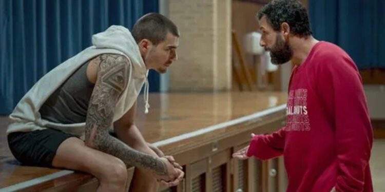 Hustle Arremessando Alto - Créditos: Happy Madison Productions, Roth/Kirschenbaum Films e SpringHill Entertainment