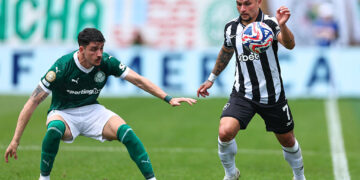 Piquerez e Artur em jogo Botafogo x Palmeiras