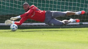 Carlos Miguel em treinamento do Palmeiras