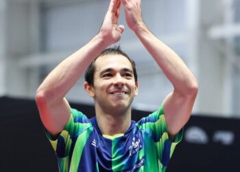 Hugo Calderano chega às quartas em Foz do Iguaçu.