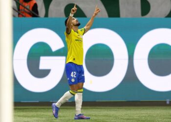 Palmeiras x Sport: Flaco López comemorando gol