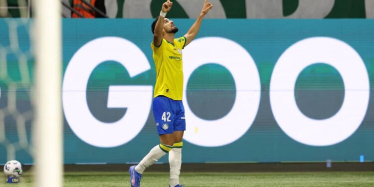 Palmeiras x Sport: Flaco López comemorando gol