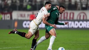 Palmeiras x Universitario: Lance do jogo de ida, no Peru