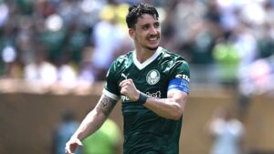 Piquerez durante partida do Palmeiras