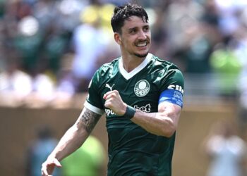 Piquerez durante partida do Palmeiras