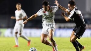Jogo entre Vasco e Santos no primeiro turno do Brasileirão de 2025