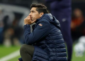 Abel Ferreira em Corinthians x Palmeiras.
