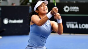 Alexandra Eala durante partida do SP Open