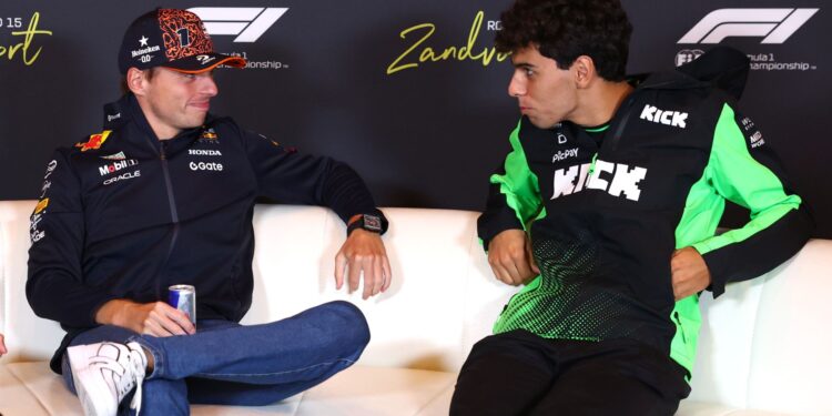 Verstappen e Bortoleto na F1.
