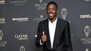 Dembelé na premiação da Bola de Ouro