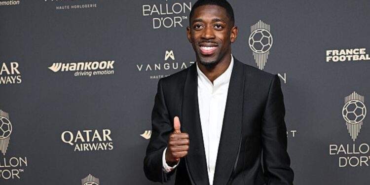 Dembelé na premiação da Bola de Ouro