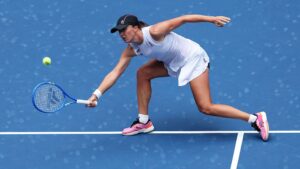 Iga Swiatek em ação no US Open