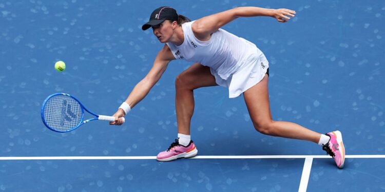 Iga Swiatek em ação no US Open