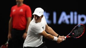 João Fonseca em treino antes da Laver Cup