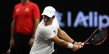 João Fonseca em treino antes da Laver Cup
