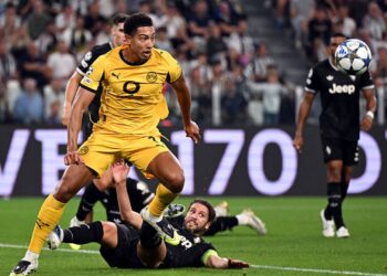 Lance do jogo entre Juventus e Borussia Dortmund