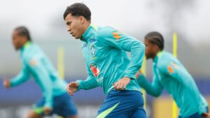Kaio Jorge durante treinamento da Seleção Brasileira