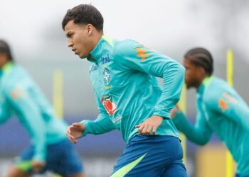 Kaio Jorge durante treinamento da Seleção Brasileira