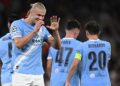 Haaland comemorando gol pelo Manchester City