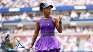 Naomi Osaka celebra vitória nas oitavas do US Open