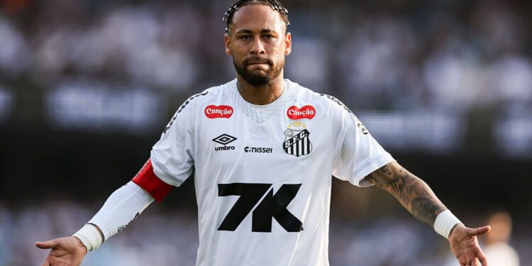 Neymar durante jogo do Santos