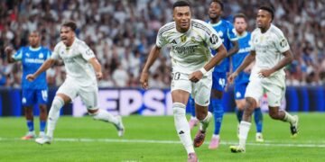 Mbappé comemorando gol do Real Madrid