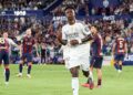 Vini Jr. comemorando gol do Real Madrid contra o Levante