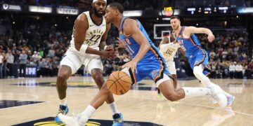 Lance da partida entre Indiana Pacers e Oklahoma City Thunder