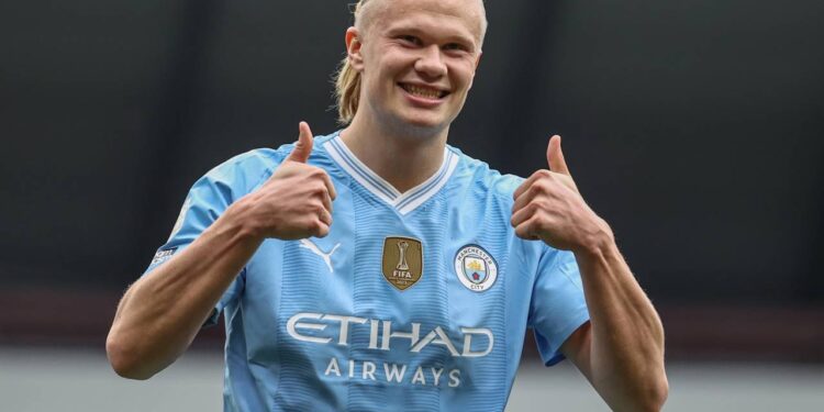 Erling Haaland enquanto atacante do Manschester City - Créditos: depositphotos.com / operations@newsimages.co.uk