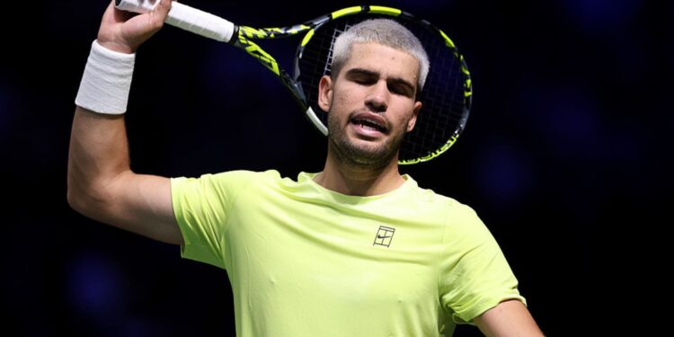 Alcaraz em ação no Masters 1000 de Paris