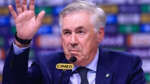 Carlo Ancelotti em coletiva da Seleção Brasileira