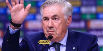 Carlo Ancelotti em coletiva da Seleção Brasileira