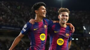 Fermín López [à direita] comandou a vitória do Barcelona