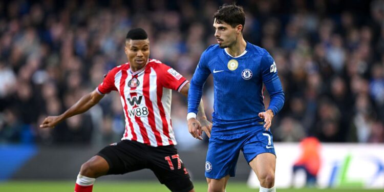 Chelsea em ação contra o Sunderland na Premier League