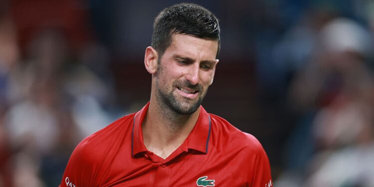 Djokovic durante partida de tênis