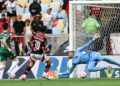 Lance do jogo entre Flamengo e Palmeiras