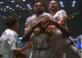 Jogadores do Funkbol comemorando gol