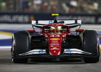 Hamilton durante o GP de Singapura