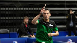 Hugo Calderano em ação no Pan-Americano