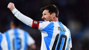 Lionel Messi durante jogo da Argentina