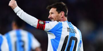 Lionel Messi durante jogo da Argentina
